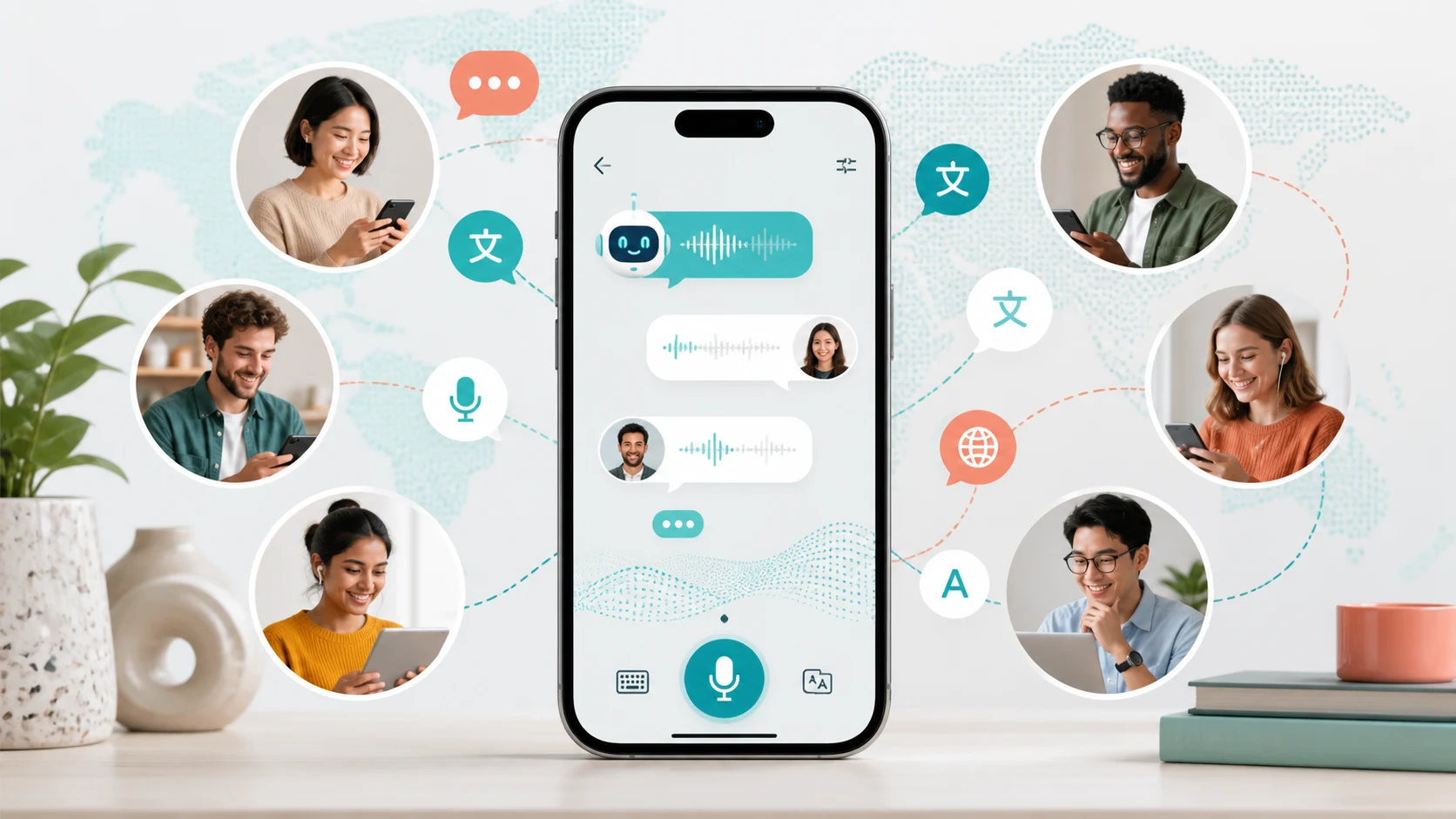 AI language learning app conversation shown on a smartphone