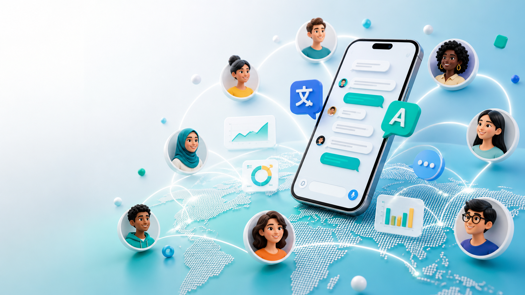 People using language exchange apps to practice conversation